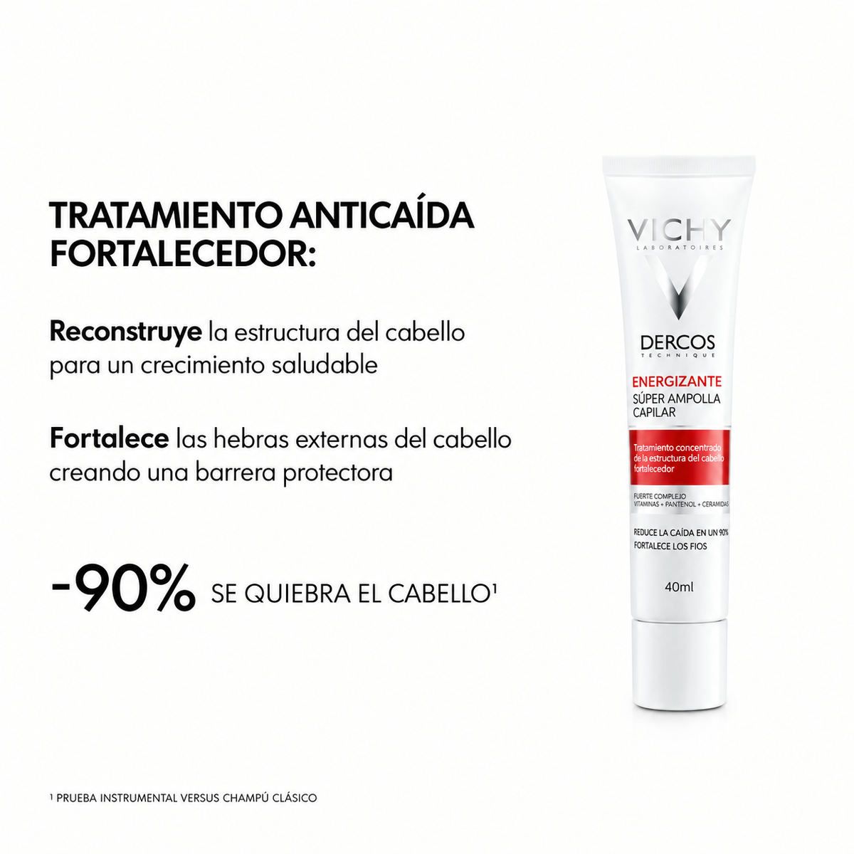 Ampolla capilar energizante Vichy Dercos Tratamiento anti-rotura Tratamiento capilar concentrado anti-rotura 40 ml